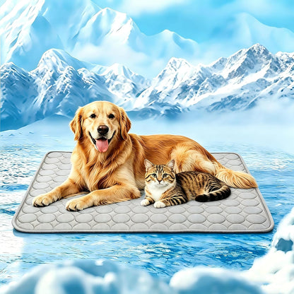 Cooling Mat for Dogs, Arc-Chill Q-Max>0.4 Washable Breathable Pad | Dog Cooling Mat with Non-Slip Base, Non-Toxic Foldable Pad, Fast Heat Release for Indoor Outdoor Car Summer Use
