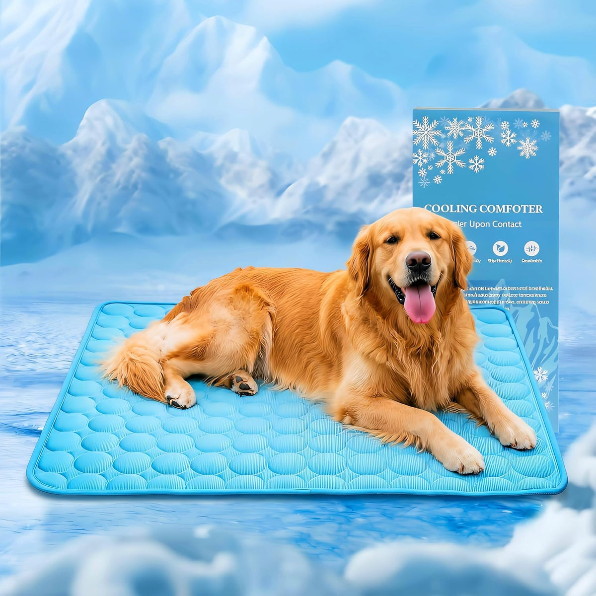 Cooling Mat for Dogs, Arc-Chill Q-Max>0.4 Washable Breathable Pad | Dog Cooling Mat with Non-Slip Base, Non-Toxic Foldable Pad, Fast Heat Release for Indoor Outdoor Car Summer Use