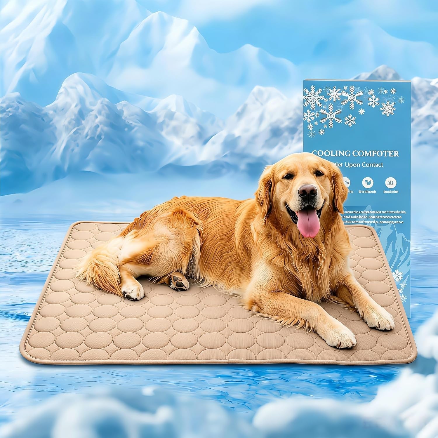 Cooling Mat for Dogs, Arc-Chill Q-Max>0.4 Washable Breathable Pad | Dog Cooling Mat with Non-Slip Base, Non-Toxic Foldable Pad, Fast Heat Release for Indoor Outdoor Car Summer Use